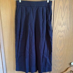 GAP 6 wide leg crop linen palazzo pants navy